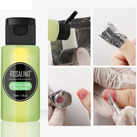 (GREEN) Rosalind Artificial Nail Remover gel polish remover penghapus kutek gel polish remover kuku 