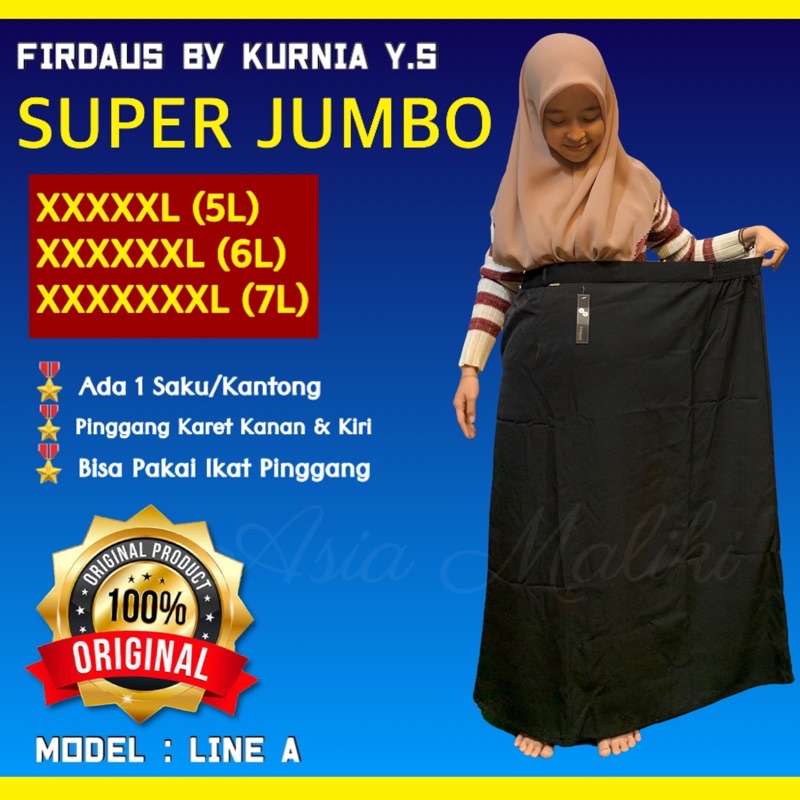 Rok Bahan Super Jumbo 5L 6L 7L Merk FIRDAUS Rok KURNIA YS  Rok dasar Rok A (ADA KANTONG DAN PINGGANG