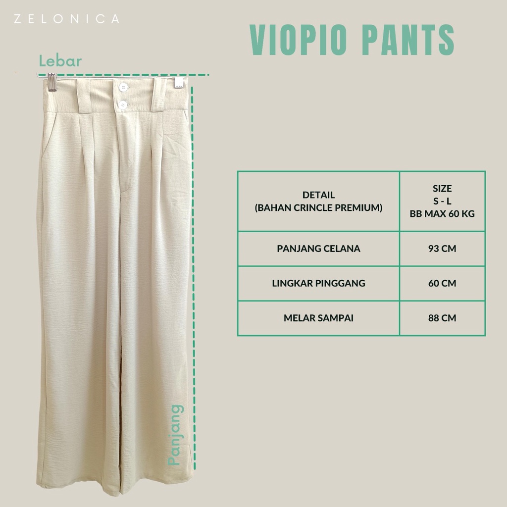 Zelonica Viopio Celana Wanita Bahan Premium