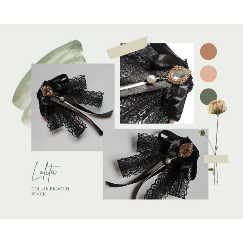 korean ribbon brooch // collar brooch