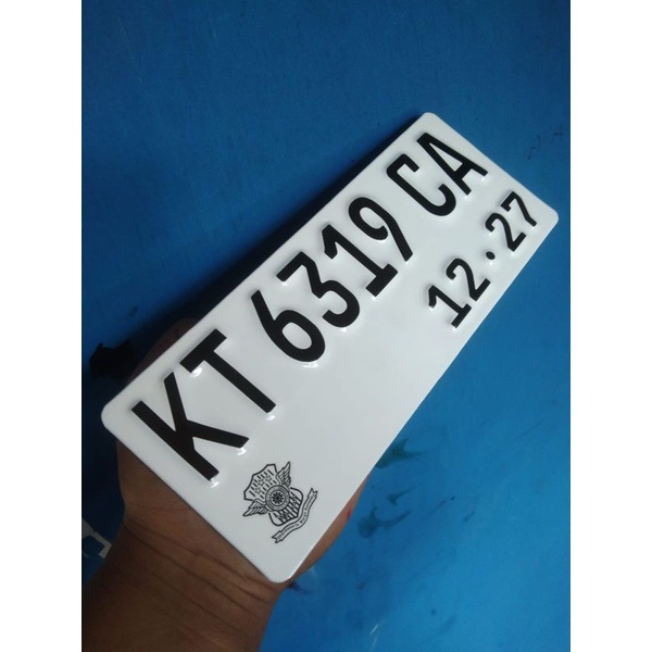 plat nomor putih font terbaru baut tanam 1pcs