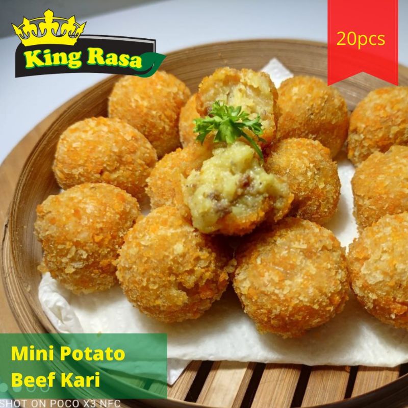 

Mini Potato beef Kari isi 20 PCS Perkedel Jepang Frozen Crispy Dan Lezat Perkedel King Rasa