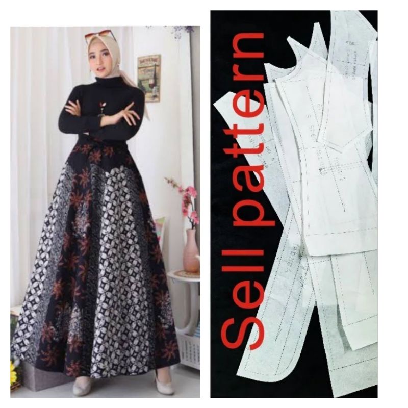 Pola Rok Dewasa Umbrella Rok Payung (JUAL POLA BUKAN BAJU)