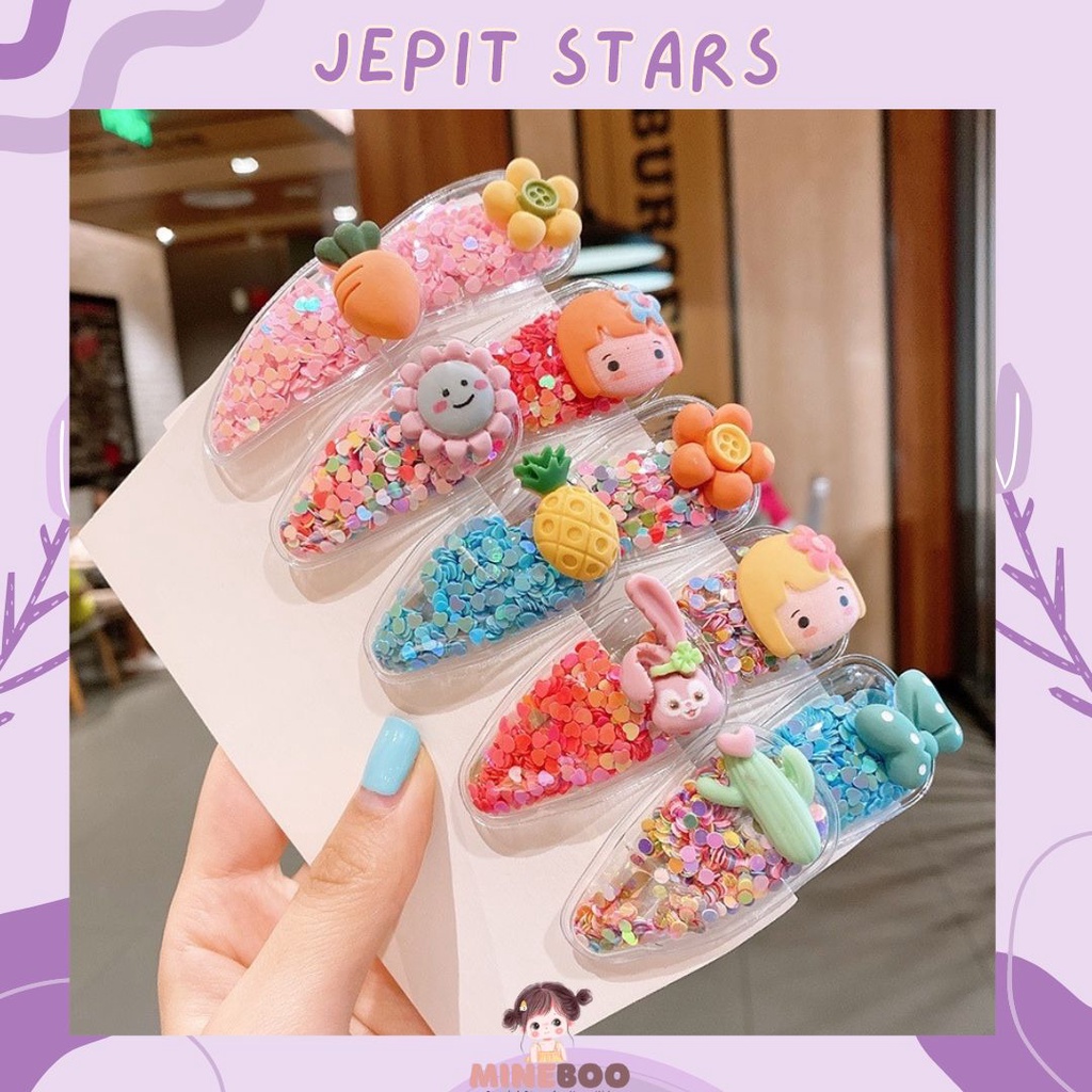 mineboo - JEPIT STARS Jepit Rambut Anak Fashion Korea Jepit Rambut Kartun Jepit Rambut Gadis