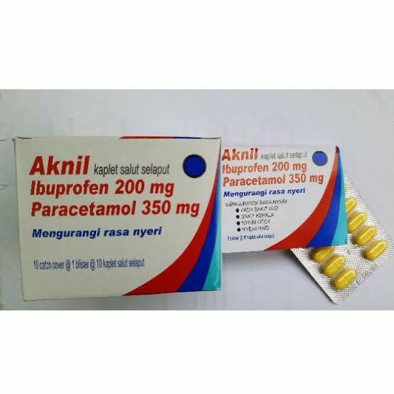 Aknil Kaplet Parasetamol Ibuprofen Pereda Nyeri dan Demam Strip ORIGINAL-BPOM