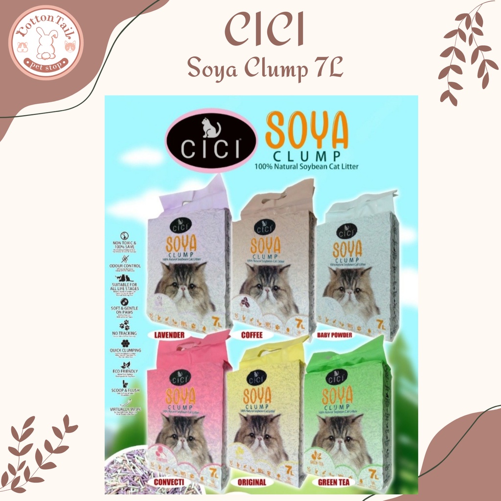 Pasir Soya Tofu CICI 7 Liter Pasir Kucing Kelinci Tofu Soya Clump 7L