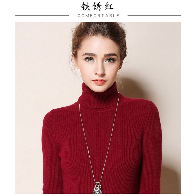 SN - TURTLENECK/LONGNECK sweater rajut wanita ribbed