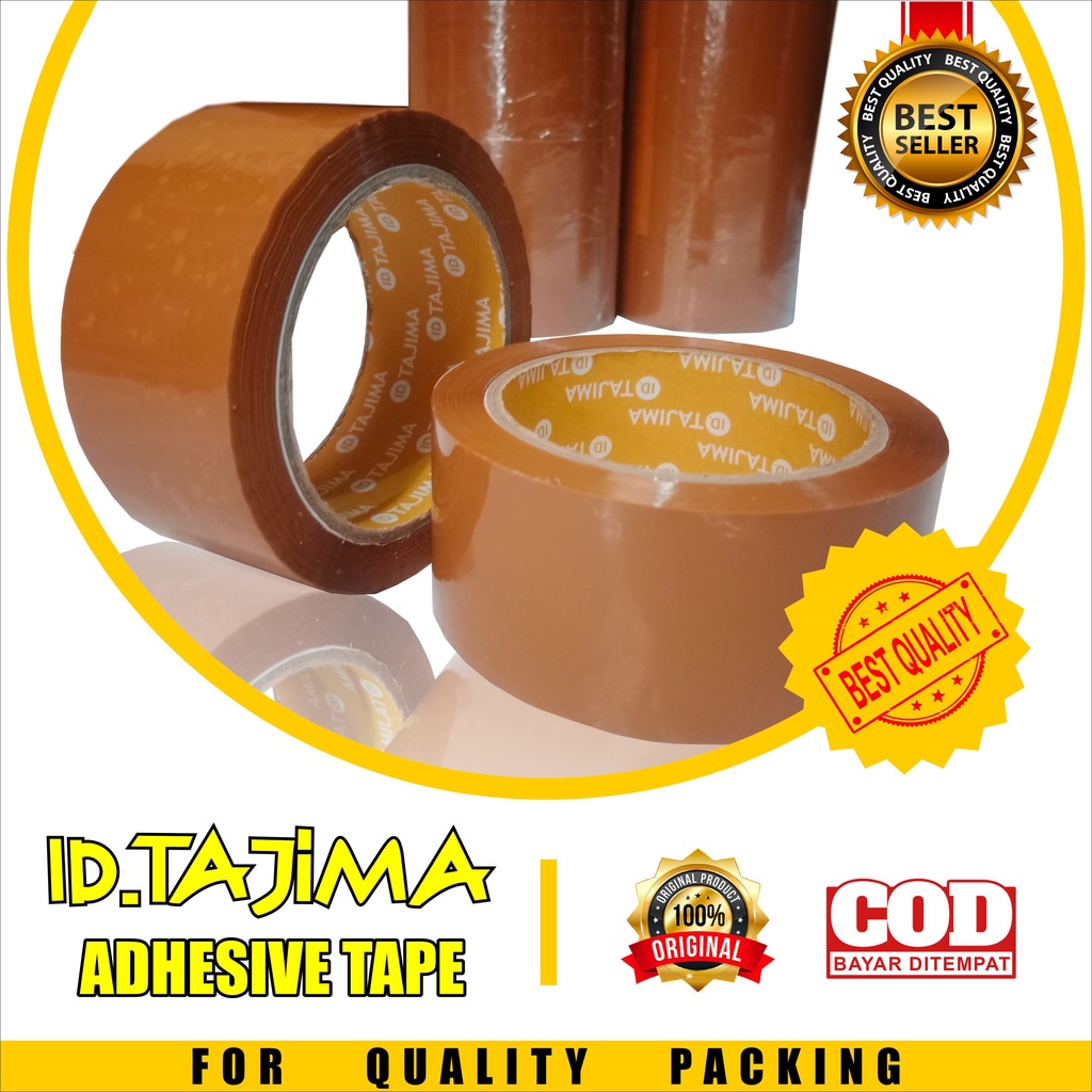 

Lakban Coklat - Lakban Packing - Lakban Coklat 100 Yard - Lakban ID TAJIMA ADHESIVE TAPE - Lakban 45mm Merk Tajima