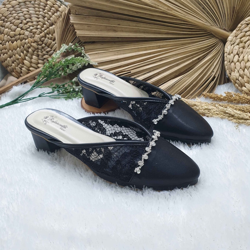 Sepatu wedding pesta cantik alexna hitam 5cm tahu