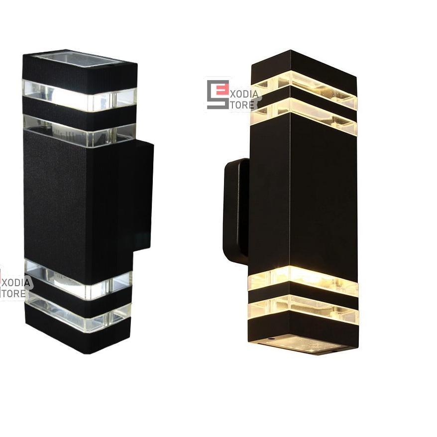 Depan Lampu Dinding Kotak Setengah Bulat Waterproof Minimalis Outdoor Tahan Air Bohlam LED E27 Lampu