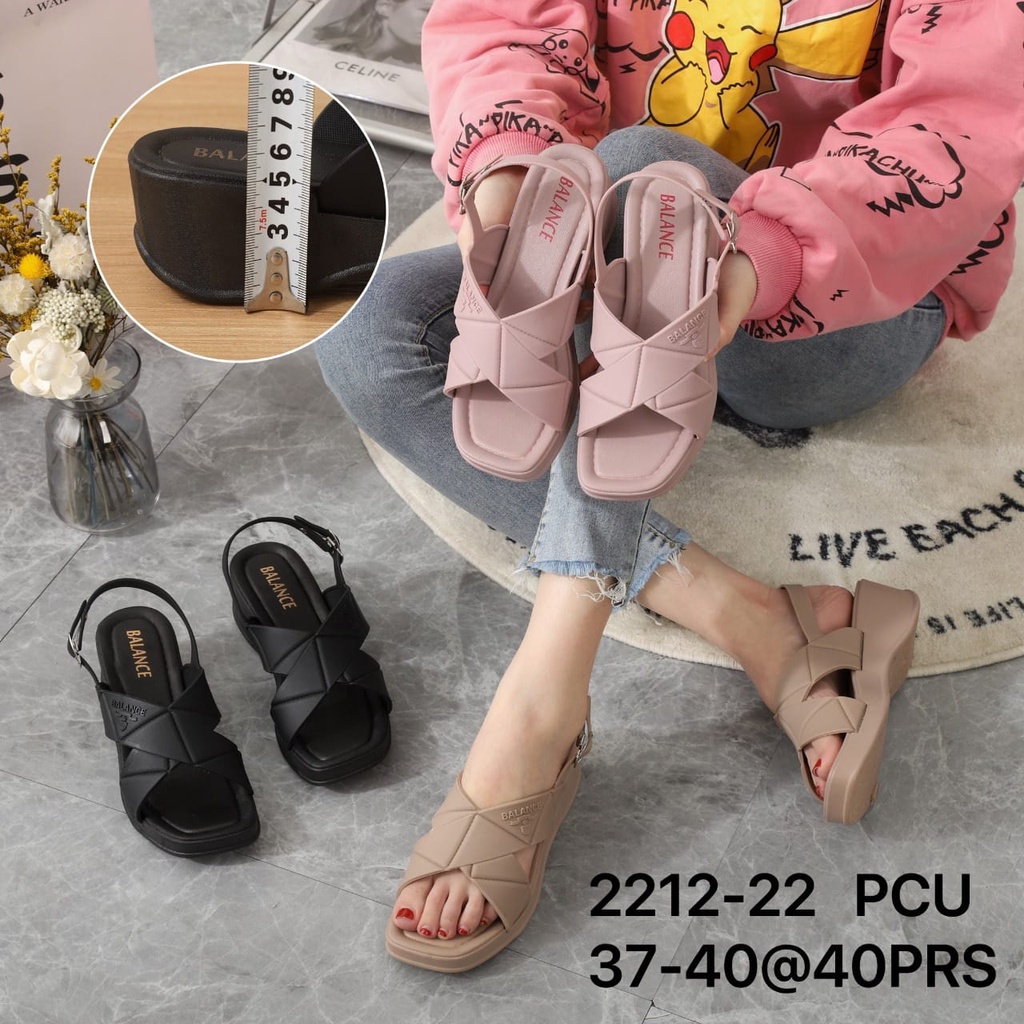 BALANCE SANDAL WEDGES BY OSSCOLLECTION BAHAN JELLY IMPORT TINGGI 5CM