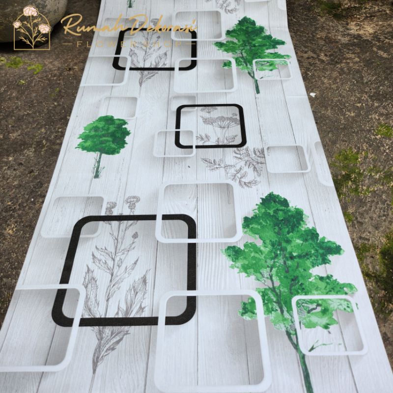 WALLPAPER DINDING 3D POHON UK: 45 CM X 9 METER