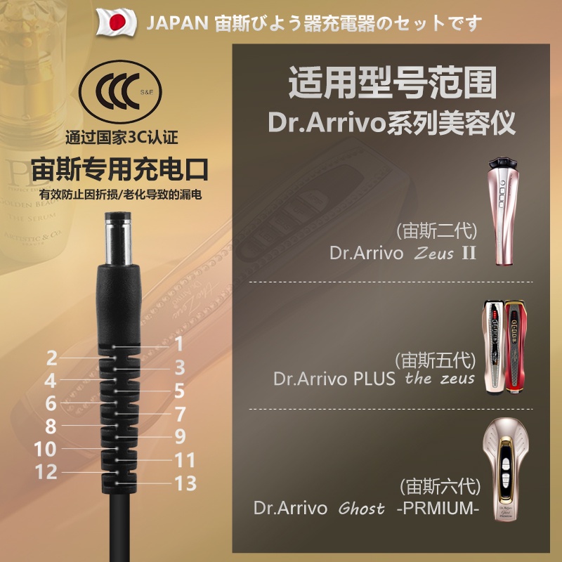 Dr. ARRIVO CHARGER ADAPTOR ORIGINAL 12V 1.5A FOR TYPE ZEUS II / Dr. ARRIVO PLUS THE ZEUS / Dr. ARRIVO GHOST PREMIUM