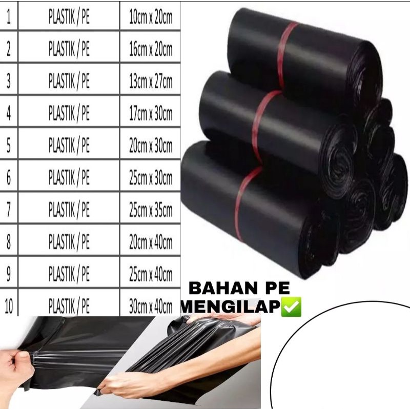 

Plastik Polymaire P.E Hitam Packing 100pcs