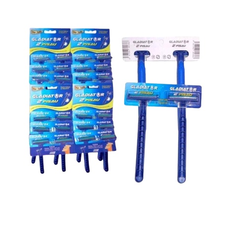 ALAT CUKUR Kumis dan Jenggot 2 Mata Pisau gillette blue two puls isi 2 &amp; gladiator