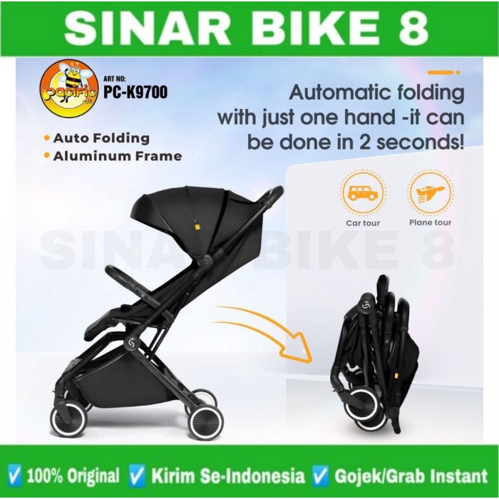 Kereta Korong Anak Bayi Baby Stroller Pacific PC - K9700 Adjustable