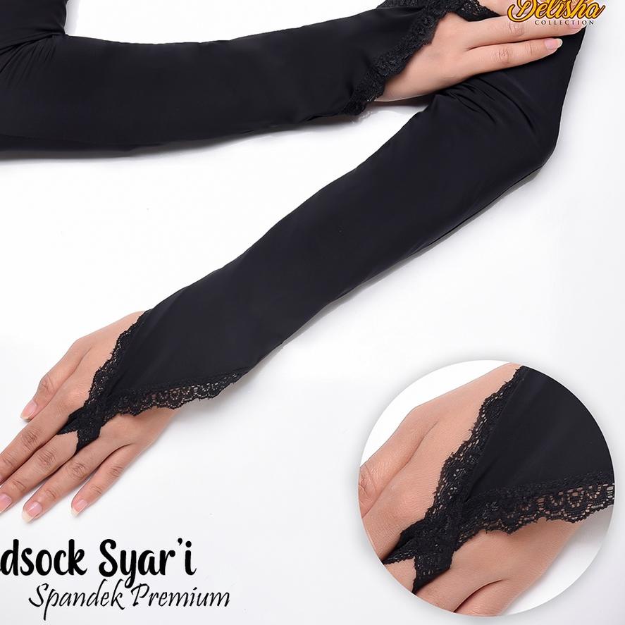 Depan Manset Tangan Cincin Renda Wanita Spandek Premium Standard / Manset Tangan Spandek Renda / Han