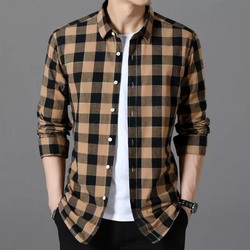 Kemeja Flanel Pria LENGKAP Lengan Panjang Kemeja Flanel Cowok Casual Distro Premium Quality