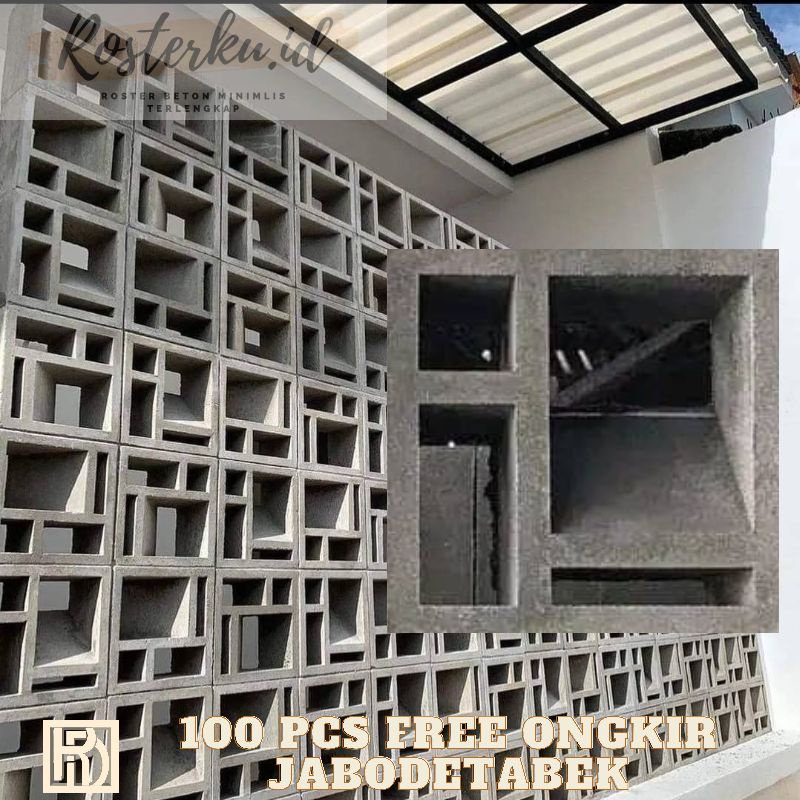 Roster/Roster beton/Roster beton minimalis/loster lb 4 abu
