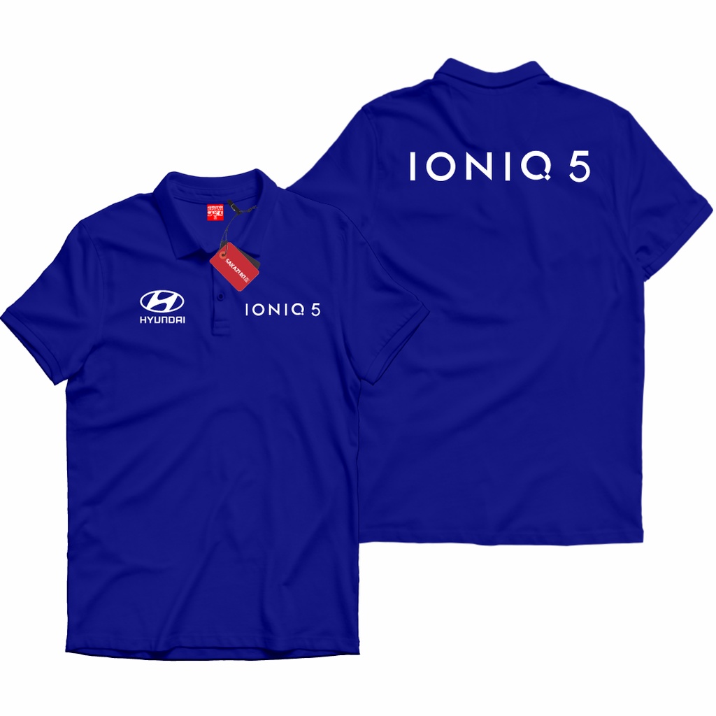 SAKAZUKI Polo Shirt Kaos Kerah Mobil HYUNDAI IONIQ 5 Kaos Otomotif