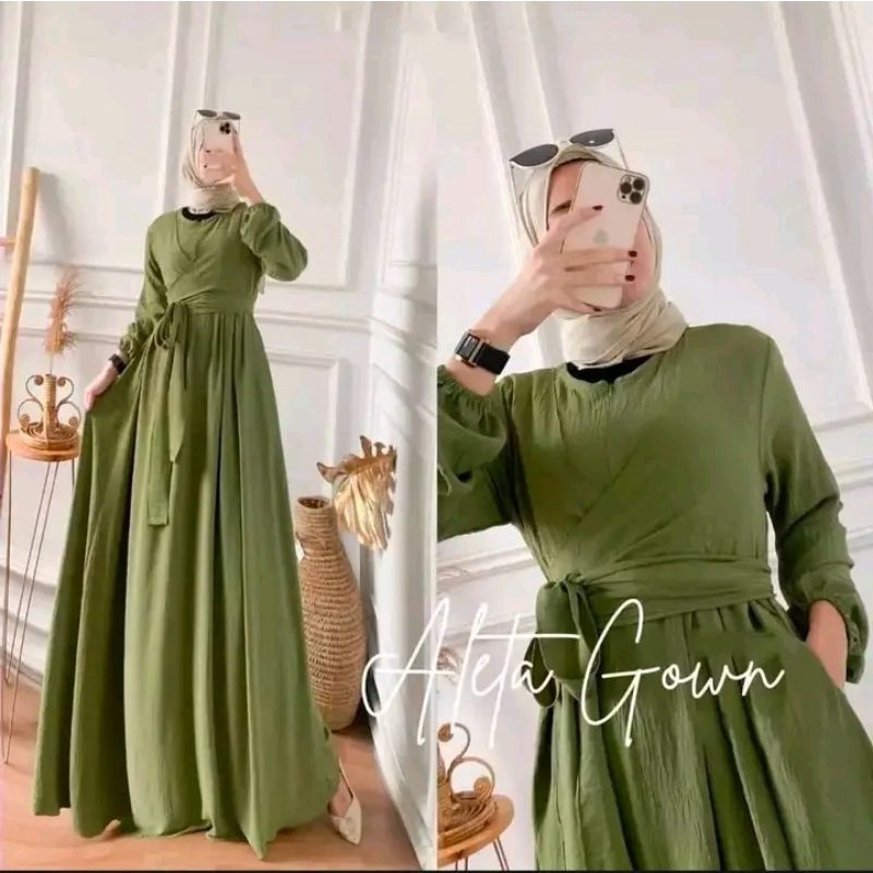 aleta gown gamis cringkle