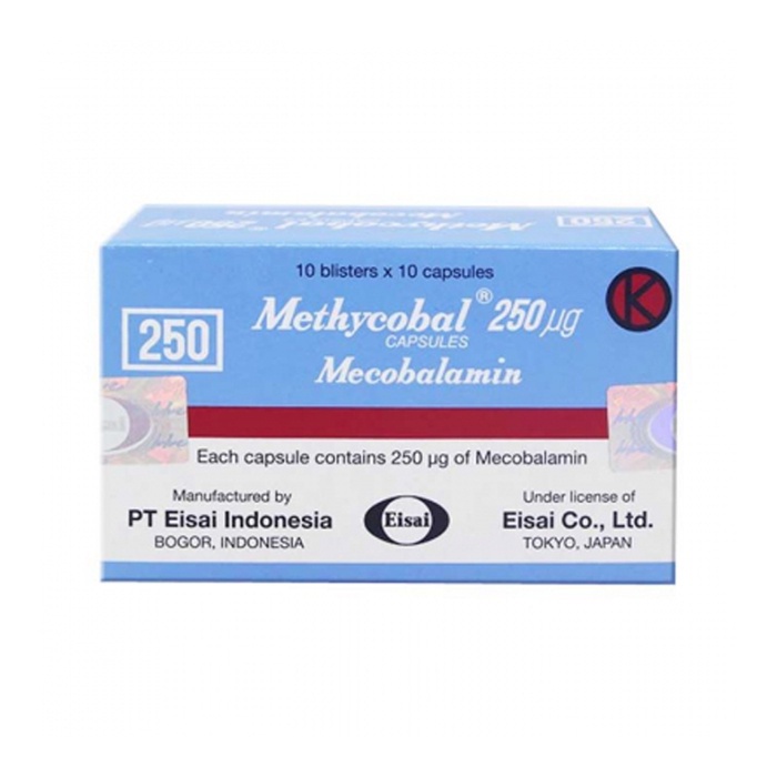 Jual METHYCOBAL 250MCG 1 STRIP ISI 10 CAPSUL/MECOBALAMIN/OBAT NEUROPATI