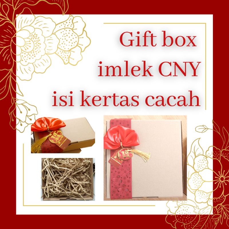 

Gift box imlek CNY dus kotak hias kue set isi kertas cacah