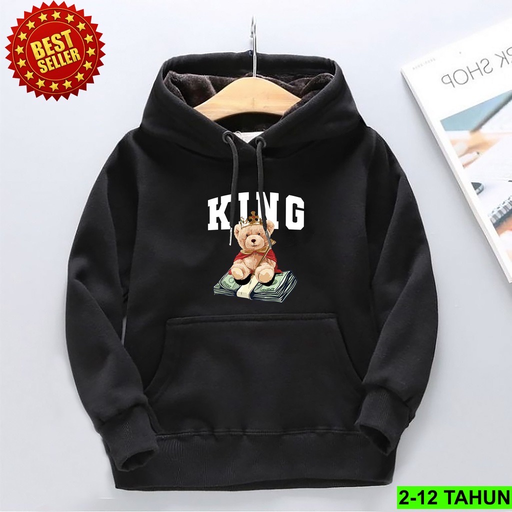 KING BEAR Jaket Hoodie Anak Viral Bahan Fleece II Jumper Hoodie Anak  KING BEAR II Sz M - XL ( Laki Laki &amp; Peremepuan )