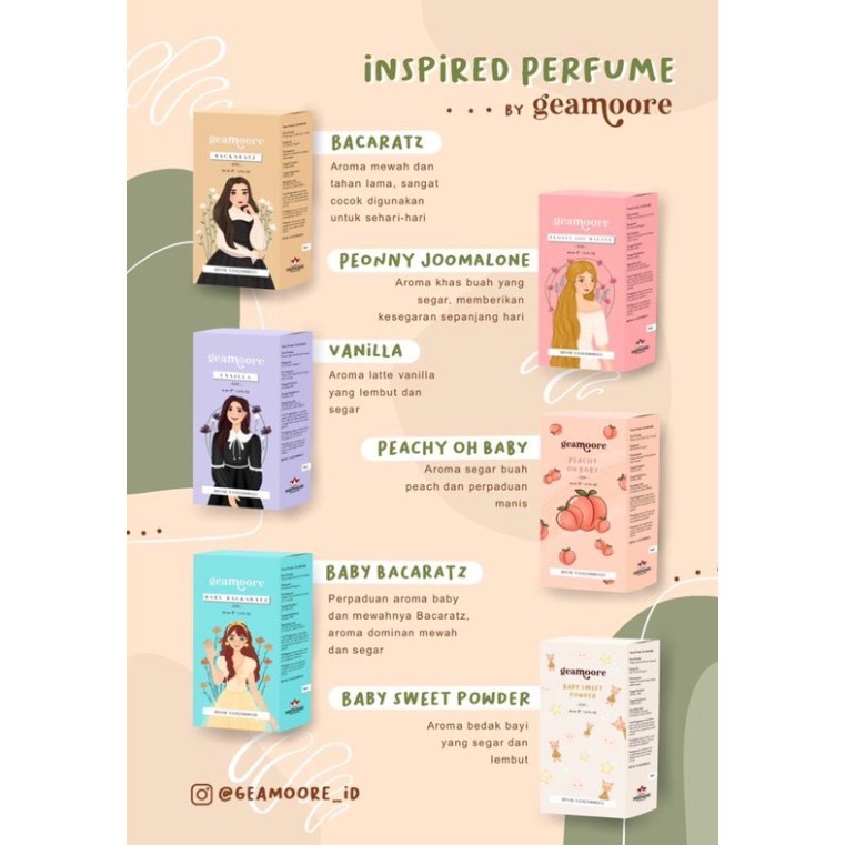 Geamoore Inspired Parfum Roll On 6 ml Geamoore Inspired Perfume Pewangi badan Wewangian Roll on BPOM
