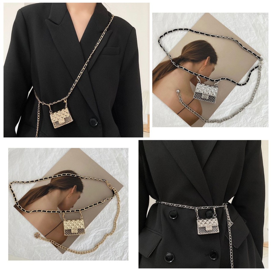 JB Waist Bag Metal Small Shoulder Bag Chain Belt Fashion Aksesoris "Mini"