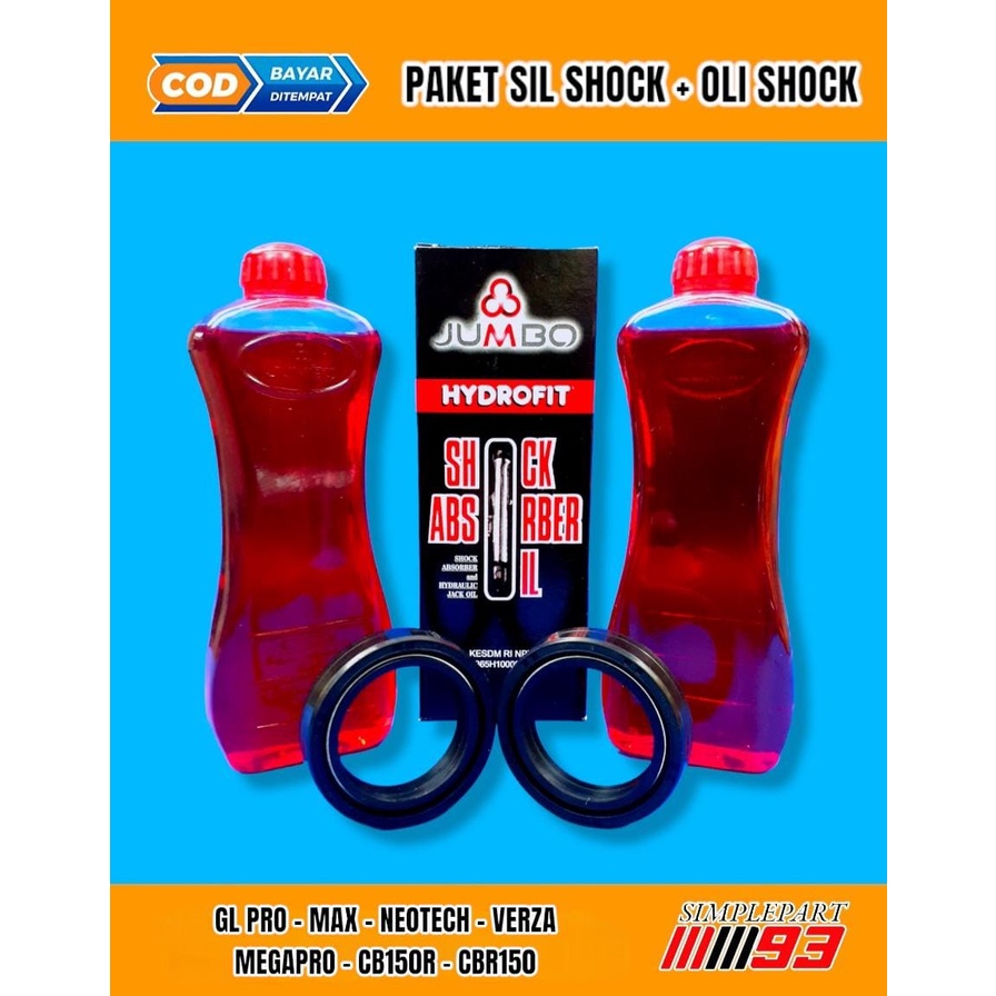 PAKET OLI SHOCK SKOK DEPAN + OLI SHOCK JUMBO HONDA - GL PRO MAX MEGAPRO VERZA CB150R