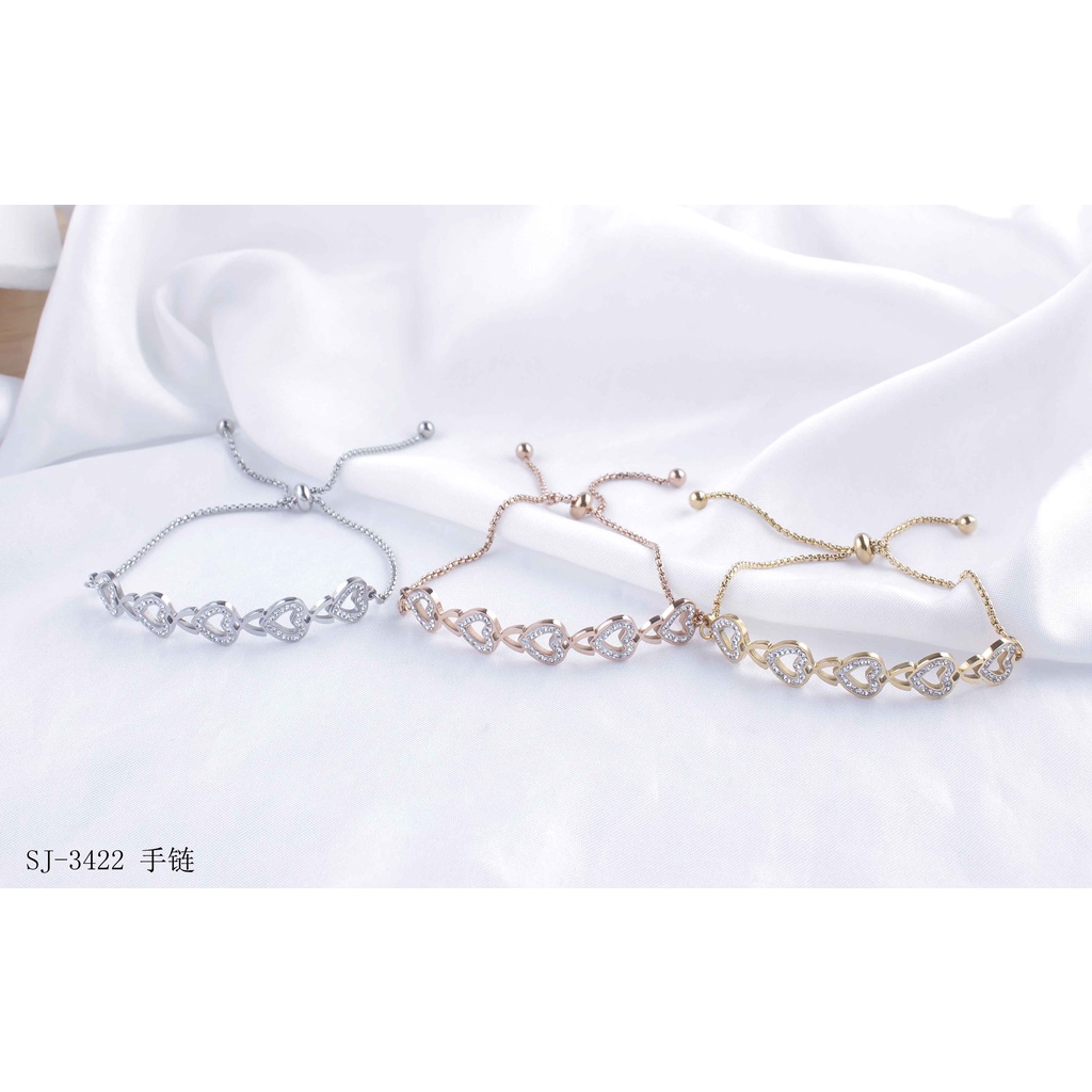 Gelang Love Titanium Permata Perhiasan Wanita 3422