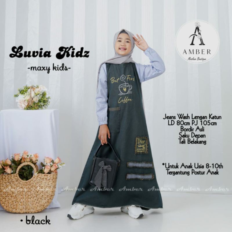 MESHI MAXY JEANS ANAK / GAMIS JEANS ANAK / GAMIS ANAK / BUSANA MUSLIM ANAK