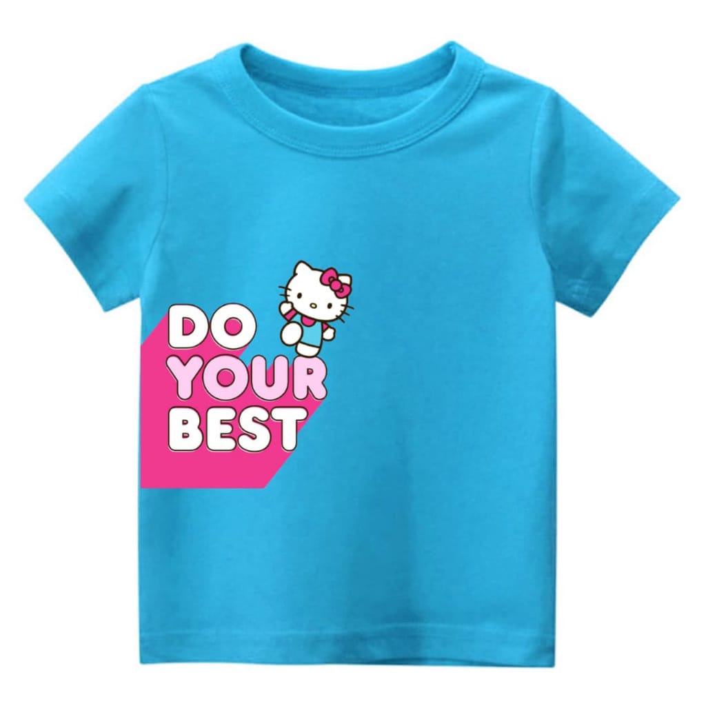 Hzl_outfit Kaos Baju Anak Perempuan HK Do Your Best COD/Bayar Ditempat