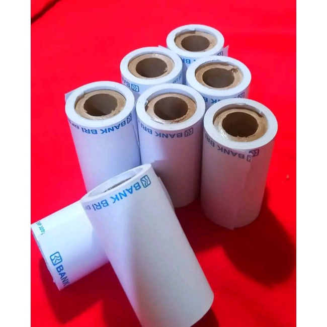 

kertas thermall logo BRI 57x30mm paket murah isi 10 roll