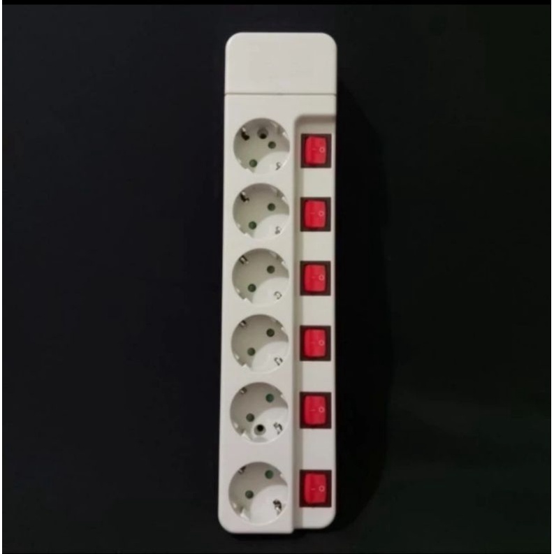 UTICON Stop Kontak Arde CP 6 lubang + Saklar Tersendiri ST-1685 SN
