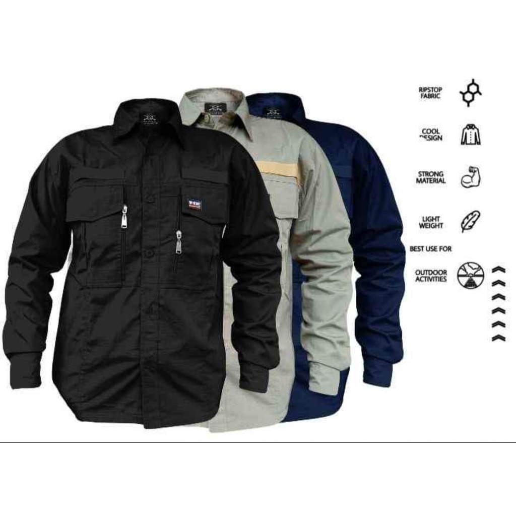 KEMEJA TACTICAL W TAC TANGAN PANJANG / KEMEJA WTAC LENGAN PANJANG OUTDOOR / KEMEJA SERAGAM KANTOR / KEMEJA DINAS / KEMEJA KRU / KEMEJA CREW