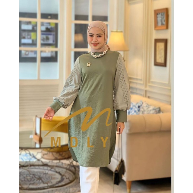 Elya Tunik Reborn By MDLY Tunik Polos Variasi Katun Bordir