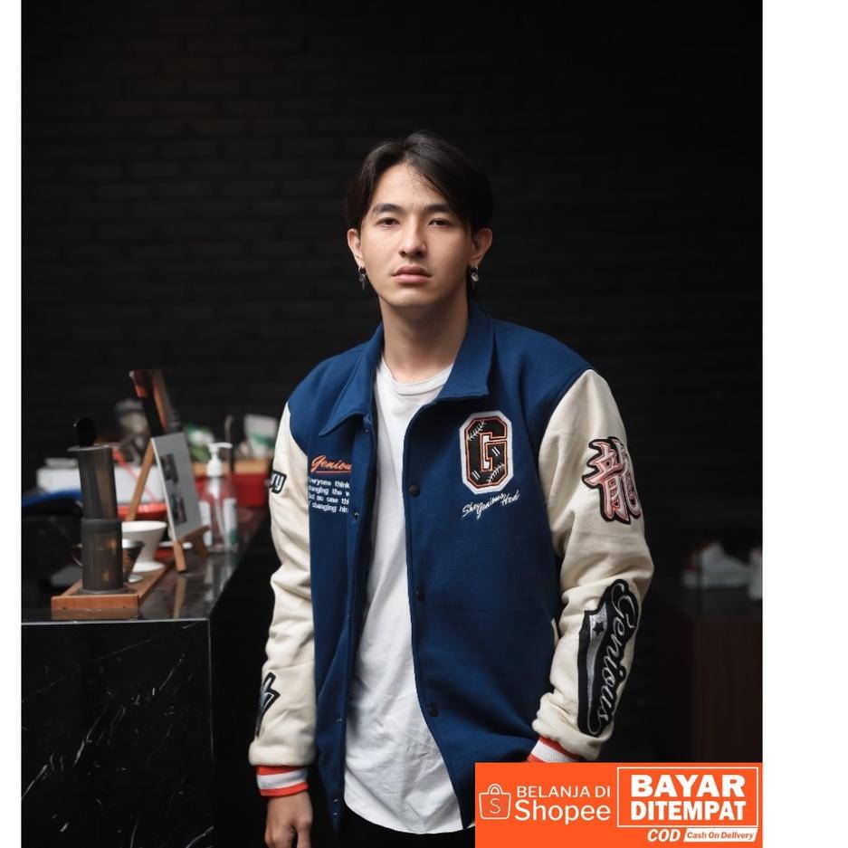 QAT.15Ja23ᴸ ◦ Varsity Jacket - Jaket Baseball Varsity Original Salvio Hexia - Jaket Varsity Cowok Ce