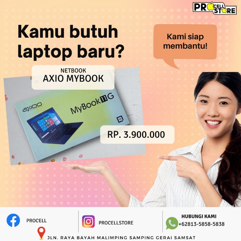 AXIO MYBOOK 11G coleron N4020 [4GB ssd 128] new bergaransi
