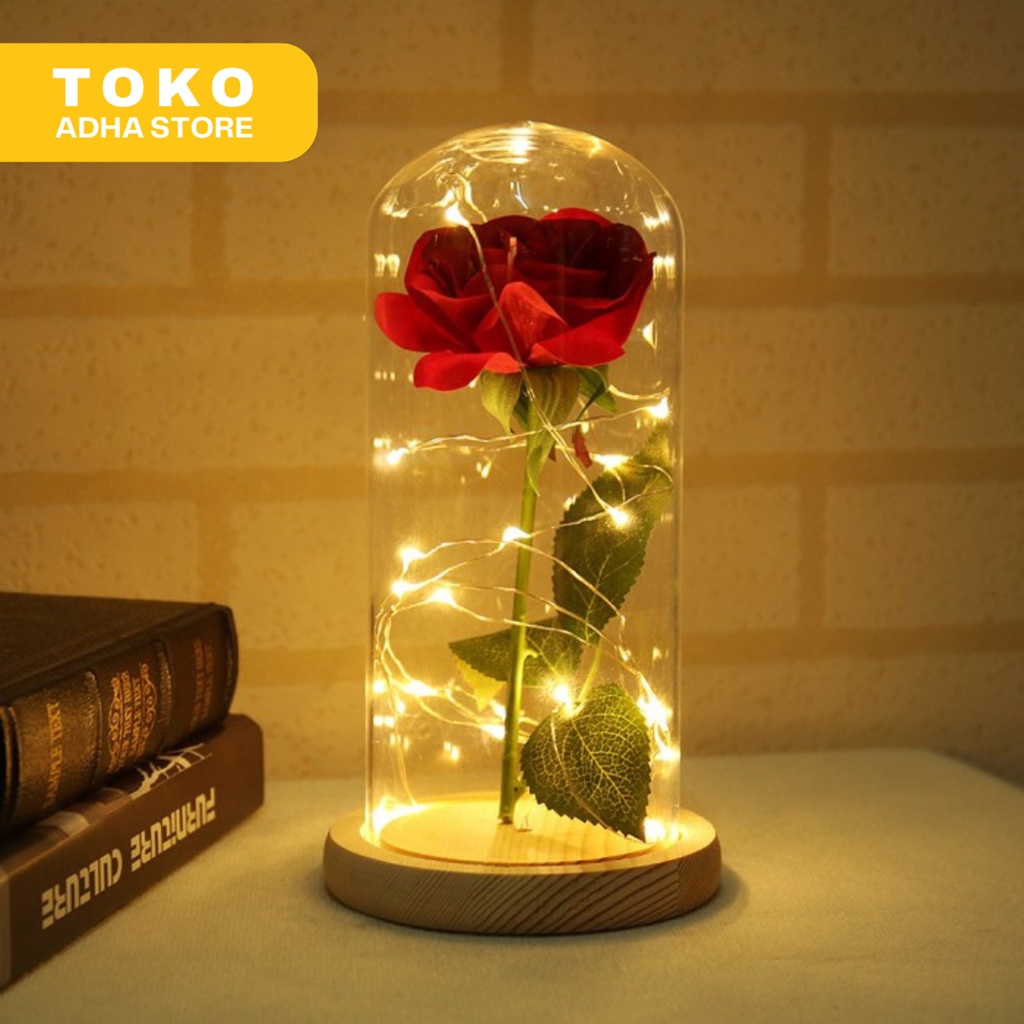 Jual Lampu Bunga Mawar LED Dekorasi Beauty And The Beast Rose Memberi ...