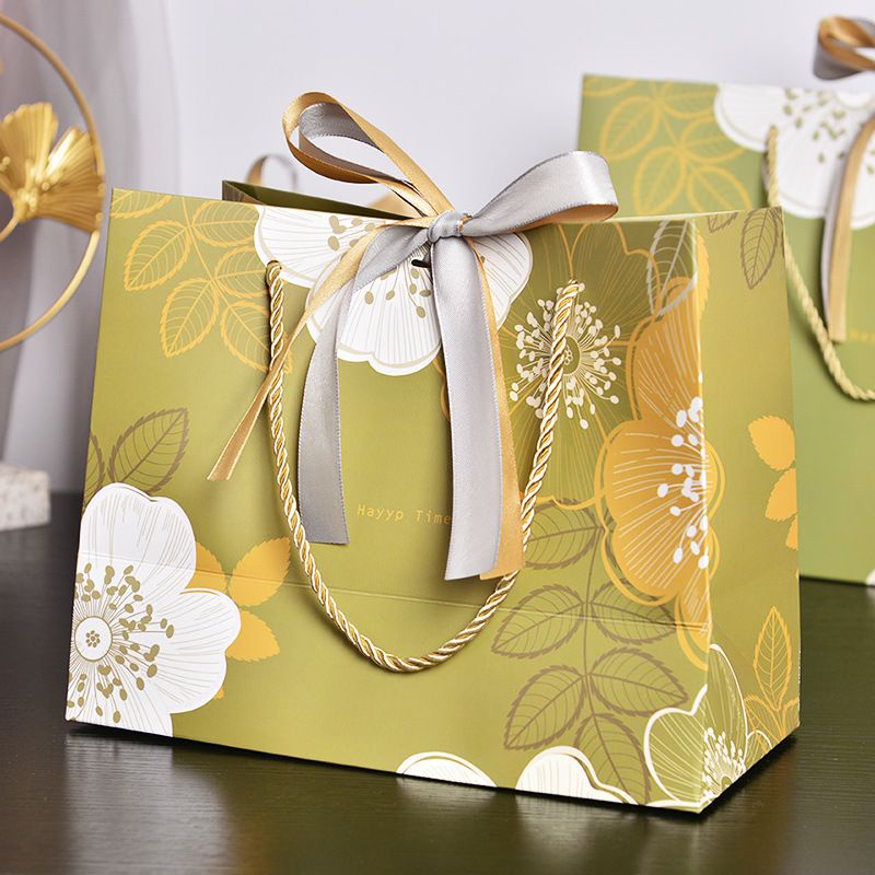 PAPER BAG TAS BELANJA FLOWER ELEGAN TAS HADIAH IMLEK/LEBARAN MEWAH ESTETIK PB-P4