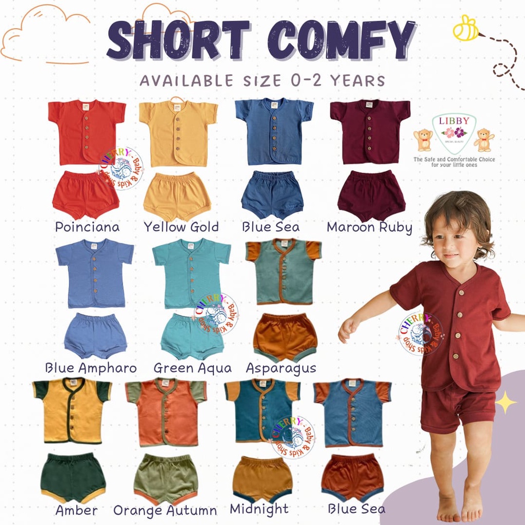 Libby Comfy Set 0-12 Bulan Earth Series Setelan Pendek Bayi CBKS