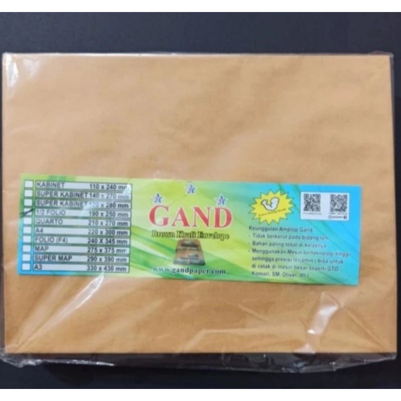 

amplop coklat 1/2 folio gand