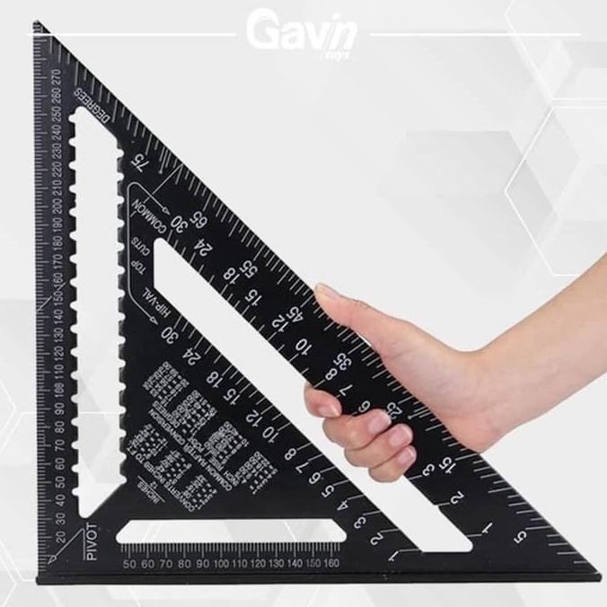 

Speed square 12 inch black 30cm penggaris segitiga woodworking premium