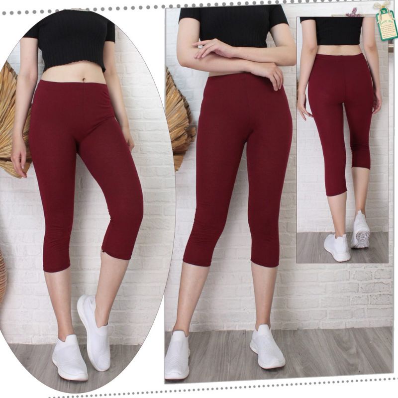 Legging Pendek 7/8 Standar Jumbo Dewasa | Legging Wanita Tebal Adem Legging 3/4