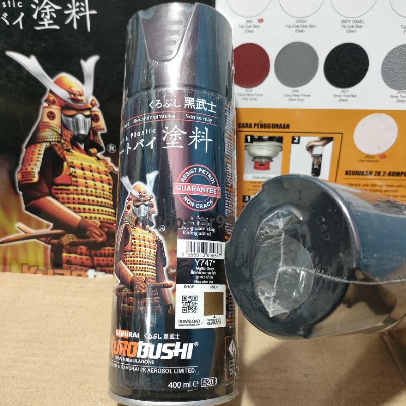 Pilok Pilox Cat Samurai Yamaha Matte Grey Abu Abu Tua Dof Dop Y747 747 400ml Cat Semprot Samurai Paint Kurobushi Aerosol 400 ml