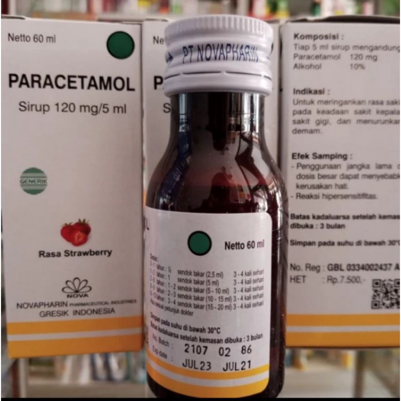 PARACETAMOL SIRUP 60ML NOVAPHARIN - ED 09/2024