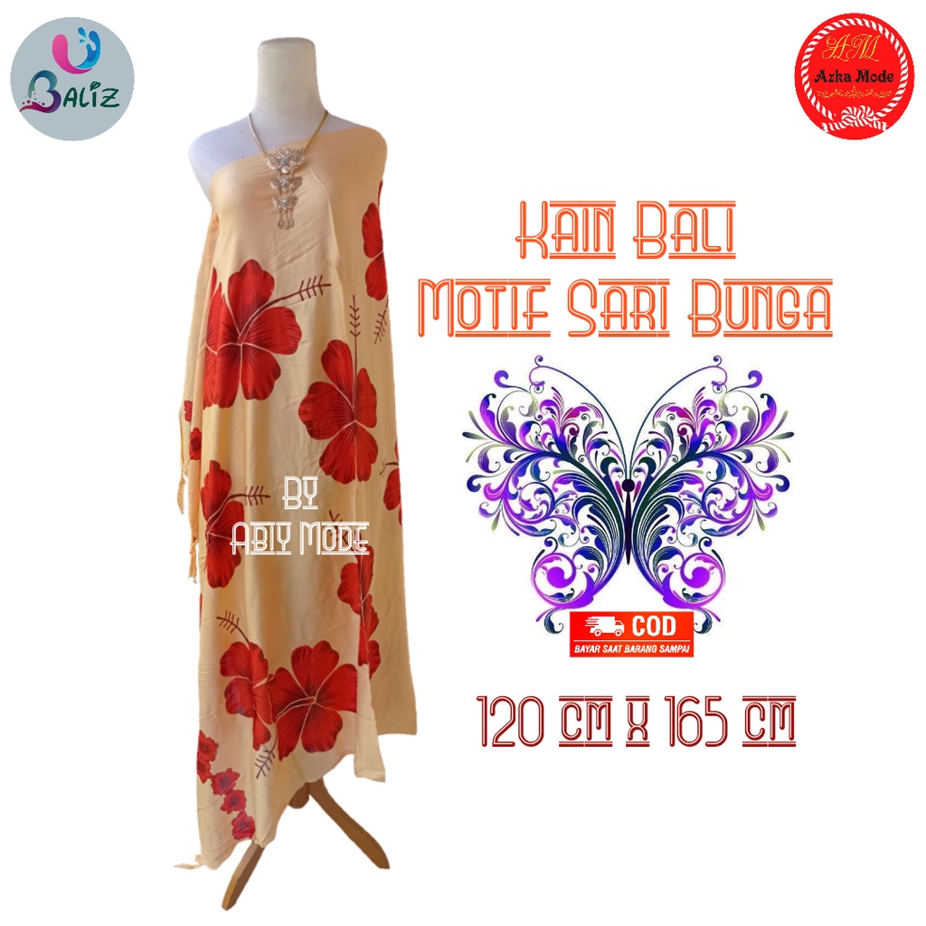 Kain Pantai Kain Bali Pantai - Kain Bali Motif New Sari Bunga Rumbai Standar - Sarung Pantai SEMBILAN MODE - Sarung Bali - Kain Pantai - Kain Katun Jepang - Kain Untuk Hiasan Dinding - Kain Untuk Plafon Mobil Truk Dan Mobil 3/4 Lainnya