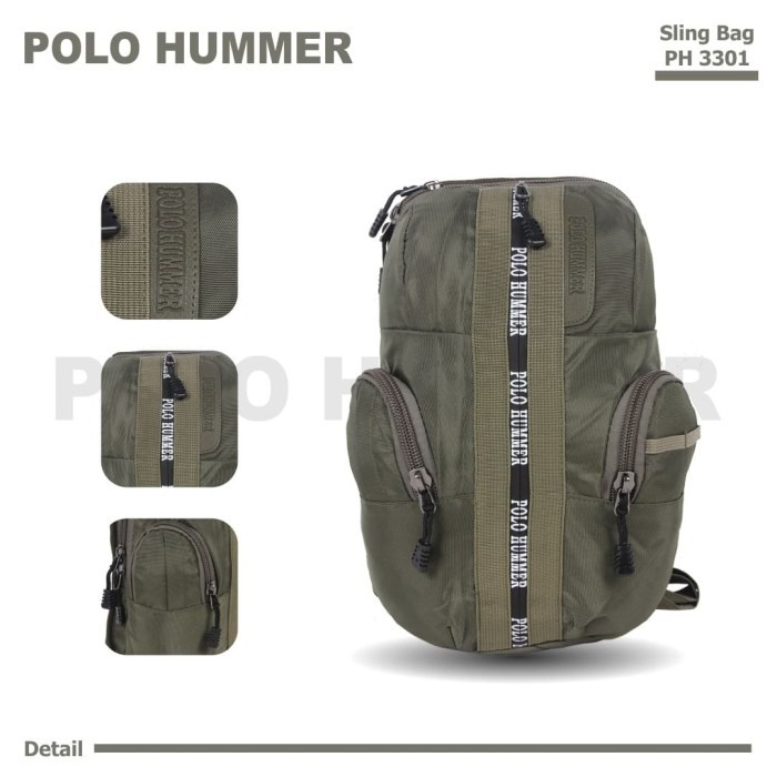 [KLIKTAS] Tas Slempang pria impor POLO HUMMER- PH 3301 - Sling Bag USB